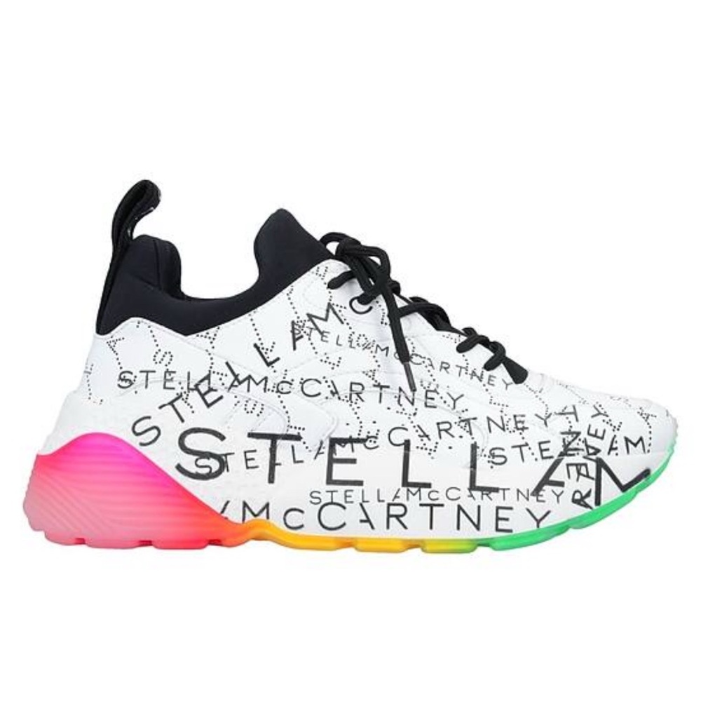 Stella McCartney White and Pink Graphic Sneakers